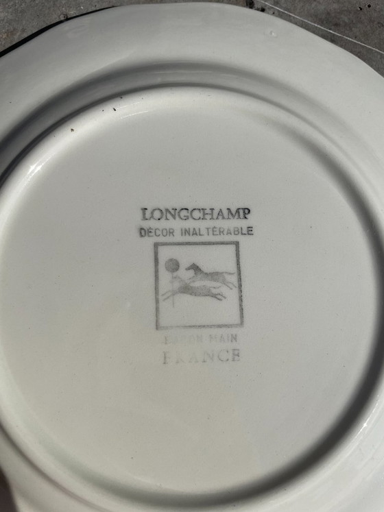 Image 1 of Par de platos Longchamp con diseño de viñedo – Clos Vougeot y Dom Pérignon