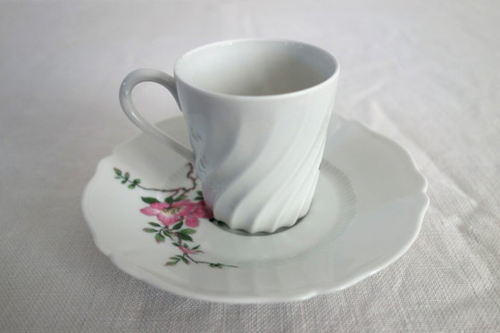 Image 1 of 8 vintage Haviland Limoges Eglantine pattern coffee cups