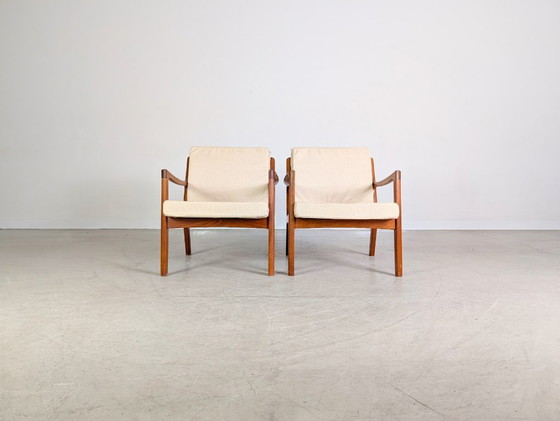Image 1 of Set van 2 midcentury fauteuils France & Søn Ole Wanscher Senator easy