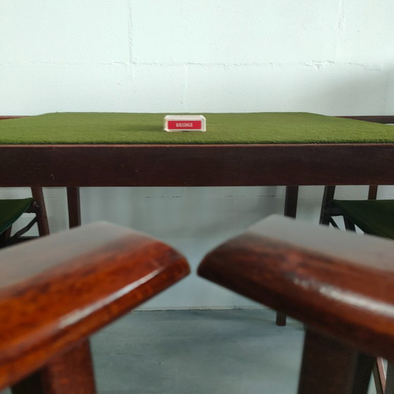 Image 1 of Unique and Rare 1950s Green Brothers 'Foldable' Directors' Chairs Bridge Table Set
