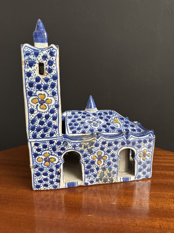 Image 1 of Antique Moroccan ceramic inkwell for illuminators