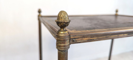 Image 1 of 😍✨Prächtiger Barwagen von Maison Jansen – Messing, Bronze und Blattgoldleder – Um 1950✨😍