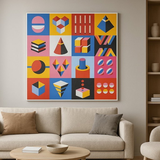 Geometric Artwork | Acrylic on MDF | 95 x 95 cm
