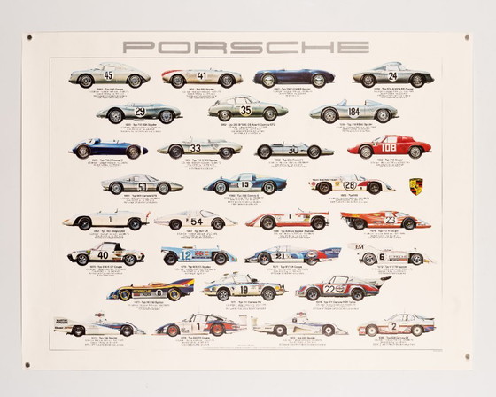 Auto da corsa Porsche – 1980 – Poster originale vintage Porsche di Ken Rush – Motorsport vintage – 76x102 cm (photo 3 of 8)