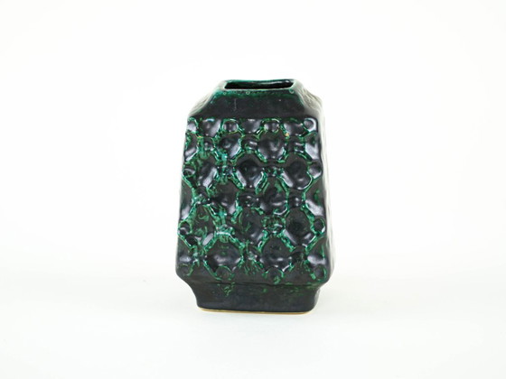 Ceramic vase, German design, 1970s, made in West Germany, Green, Vintage (photo 3 of 8)
