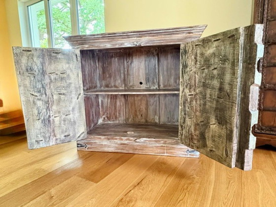Antique Indian Solid Wood Chest of Drawers | Hand-Carved Unique Piece (photo 2 of 5)