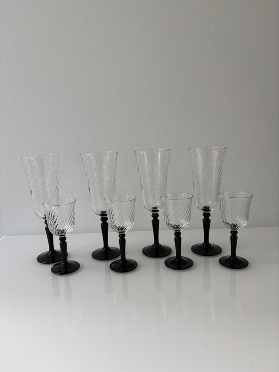Image 1 of Vintage 70’s/80’s Luminarc France champagneflutes en digestiefglaasjes