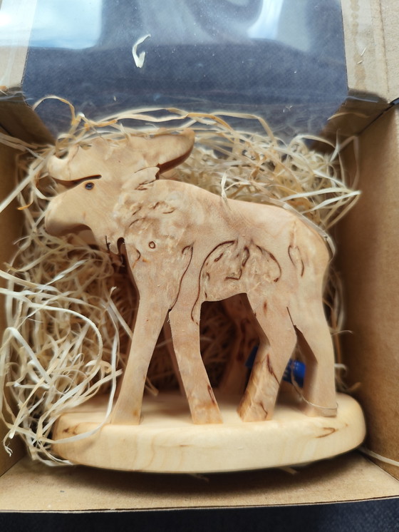 Image 1 of Handmade birchwood napkin holder – moose shape | Finland