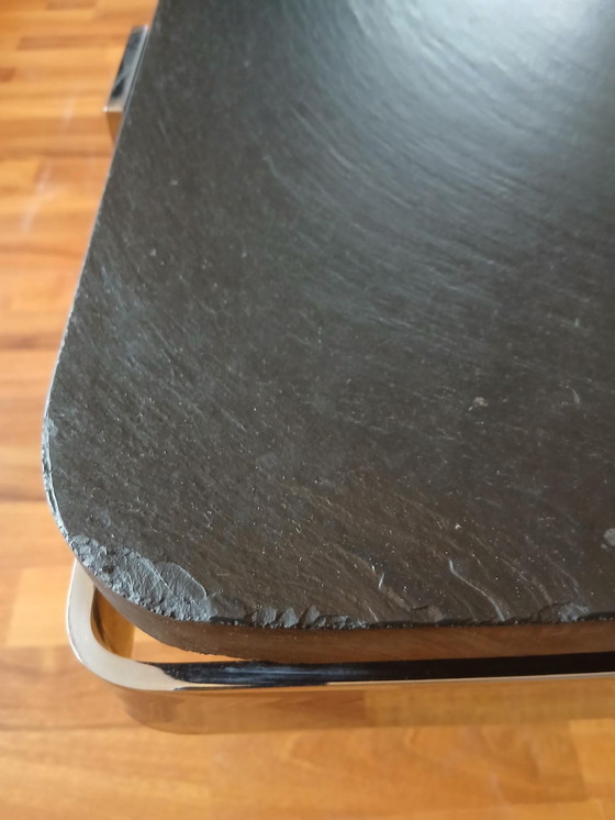 Image 1 of Tavolino in ardesia cromata Peter Draenert Style