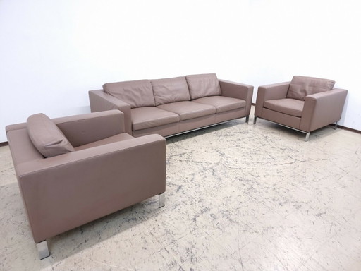 Sofá de diseño Walter Knoll Foster de cuero genuino, sillón de diseño, sofá #0032