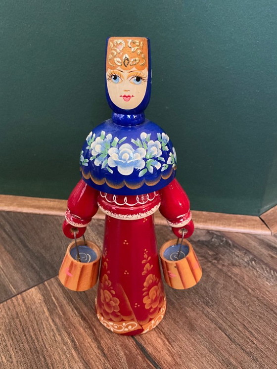 Image 1 of Bambole russe in legno/figure popolari, dipinte a mano e firmate (vintage)