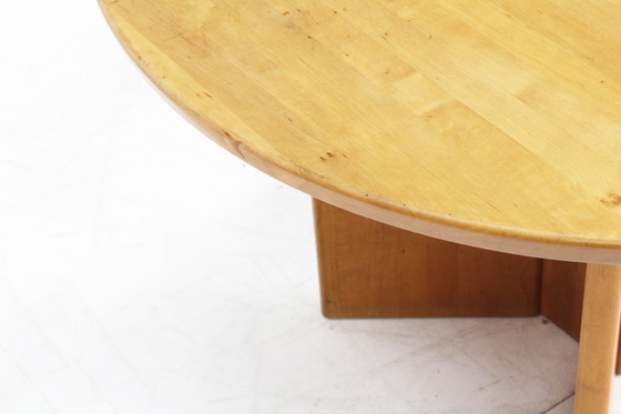 Image 1 of Vintage Danish round extendable dining table solid wood table