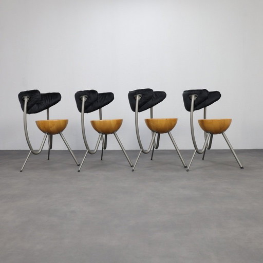 4x Postmodern Dining Chair by Rob Eckhardt, 1980s
