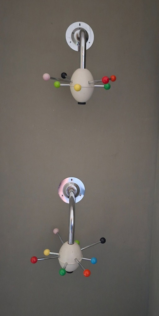 Perchero Sputnik Saturno, diseño de los años 80 – kapstokken, Wood, Plastic