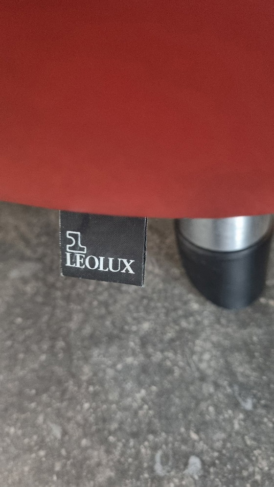 Image 1 of Leolux Palone en cuir rouge et orange doux