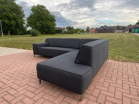 Image 1 of Sofá esquinero de tela gris oscuro Montel