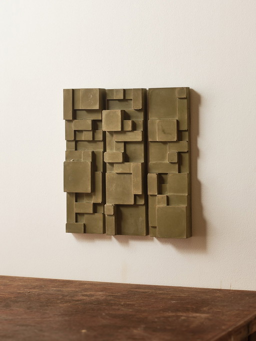 Concrete brutalist wall objects 3