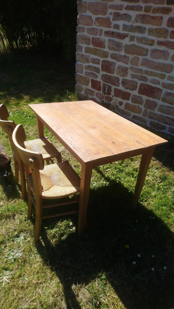 Tavolo con gambe affusolate, abete e faggio – Tavoli da pranzo, Wood, Vintage (photo 3 of 14)