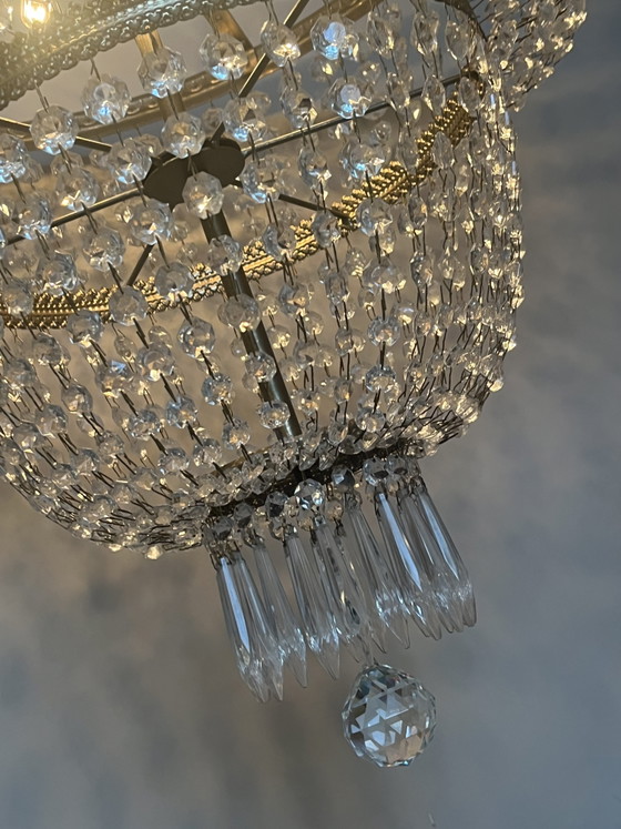 Image 1 of Grote XXL Design Cristalstrass kristallen kroonluchter hanglamp brons frame 