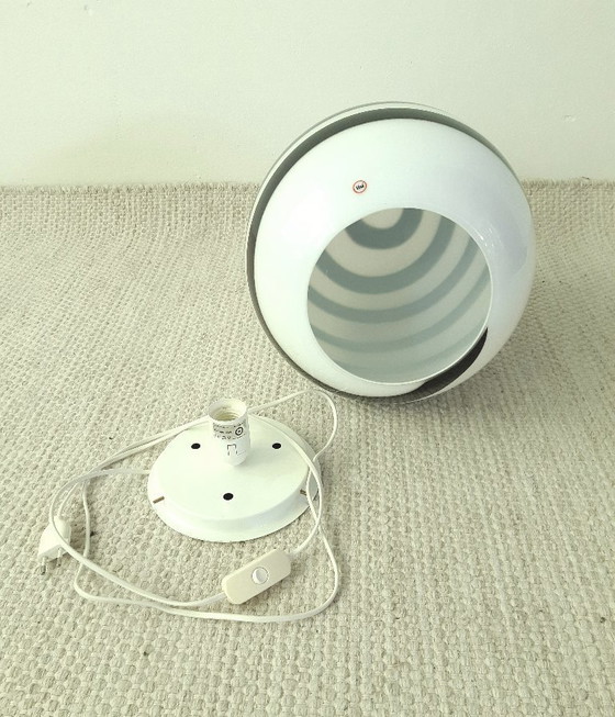 Image 1 of Large ILU di Vetro glass table lamp / floor lamp, egg-shaped Zebra black and white glass, Italian glass Dutch design