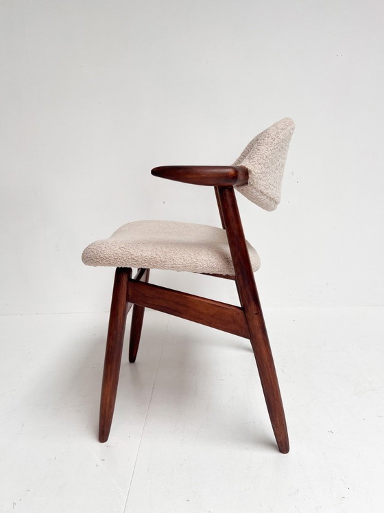 Image 1 of Newly upholstered cowhorn chair, 1970s