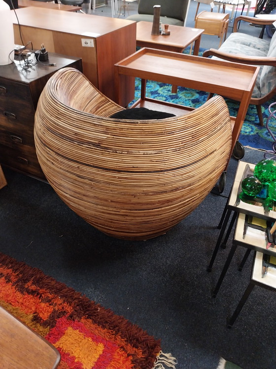 Image 1 of 1 x pencil reed tub chair 1970s in the style of Gabriella Crespi