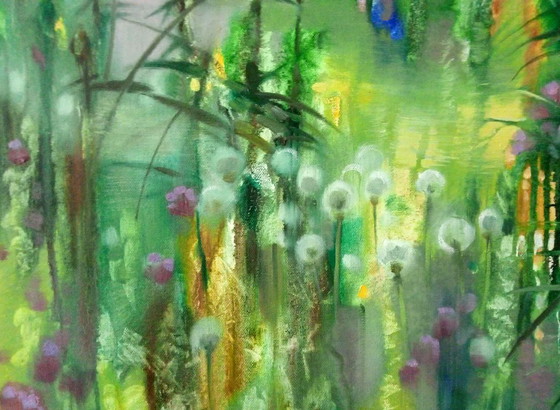 Original Oil Painting Abstract Expressionism Flowers Nature Breeze – Paintings & Drawings, Canvas (photo 4 of 9)
