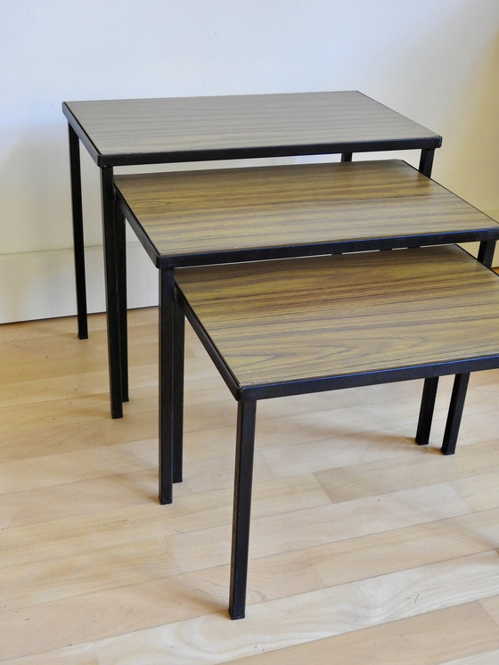 Image 1 of Set Side Tables 1960s Design - Double Sided Leaf