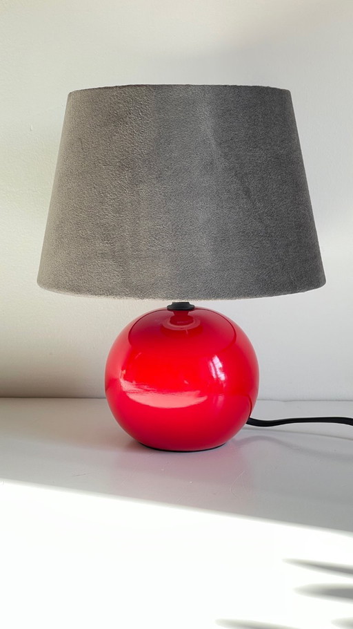 Lampada in ceramica rossa degli anni '80/'90