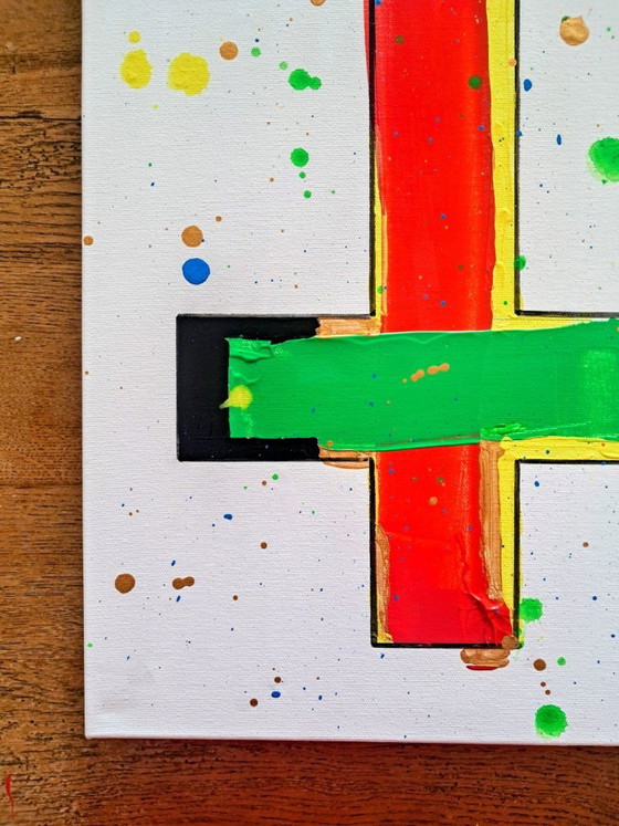 Enzo SAN MARCO - Ordo Ab Chao 2 - Artist's Painting, Paintings & Drawings, Canvas, Red, Abstract (photo 9 of 14)