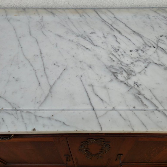 Image 1 of Vintage antique dresser chest of drawers bathroom furniture with marble top