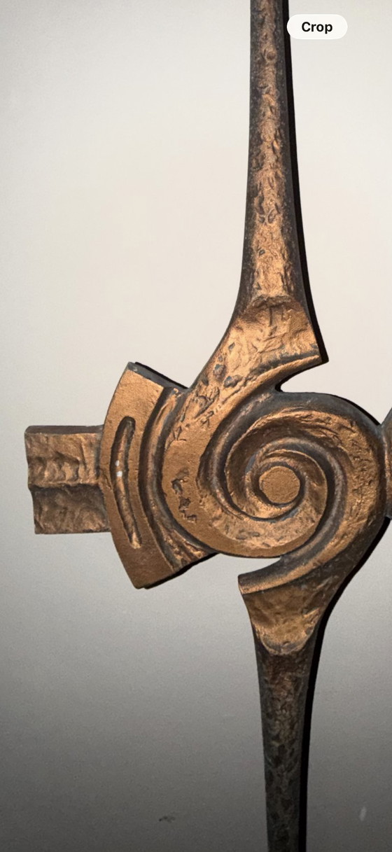 Scultura da parete brutalista in ferro battuto a tripla spirale – Oggetti decorativi, Aluminium (photo 3 of 5)