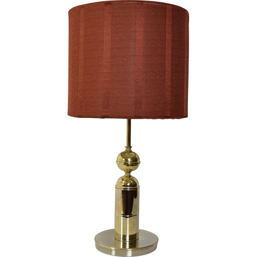 Vintage table lamp in fabric and brass by Kamenicky Senov, Czechoslovakia 1960