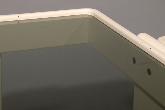 Image 1 of Stapeltische von Gianfranco Frattini für Cassina – Original cremeweißer Lack