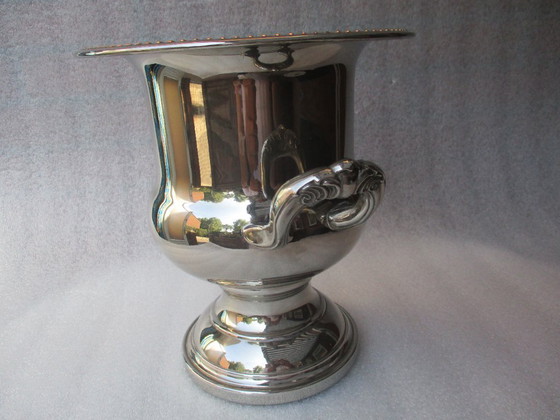 Image 1 of Seau à glace, en argent massif France, 1980, rafraîchisseur de champagne.