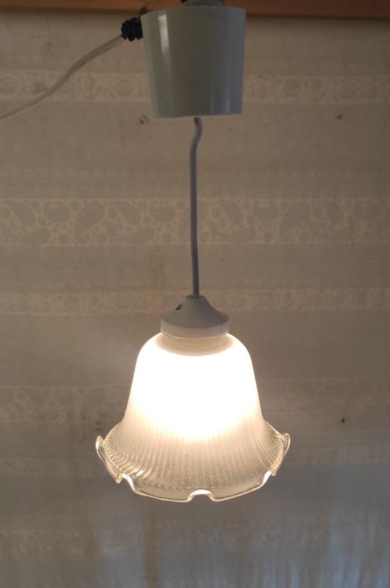 Image 1 of Art Deco style portable glass lamp - mid-20th century