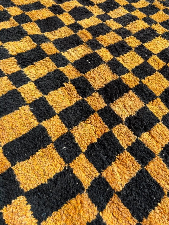 Image 1 of Moroccan Mrirt Rug 250x330 cm, Modern Orange and Black Rug, Authentic Moroccan Rug, Berber Carpet, Genuine Wool Rug, Handmade