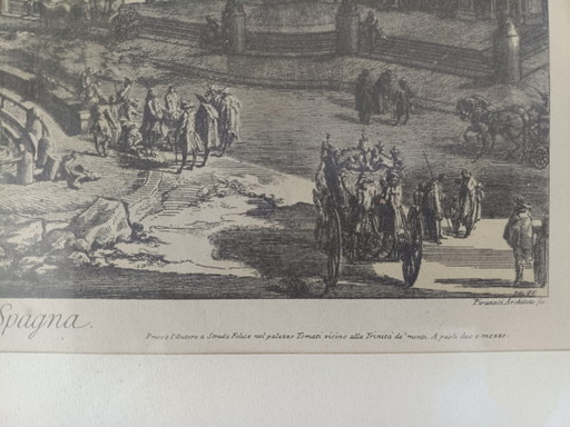 Piranesi Rome Spanish Steps print mid 1900s