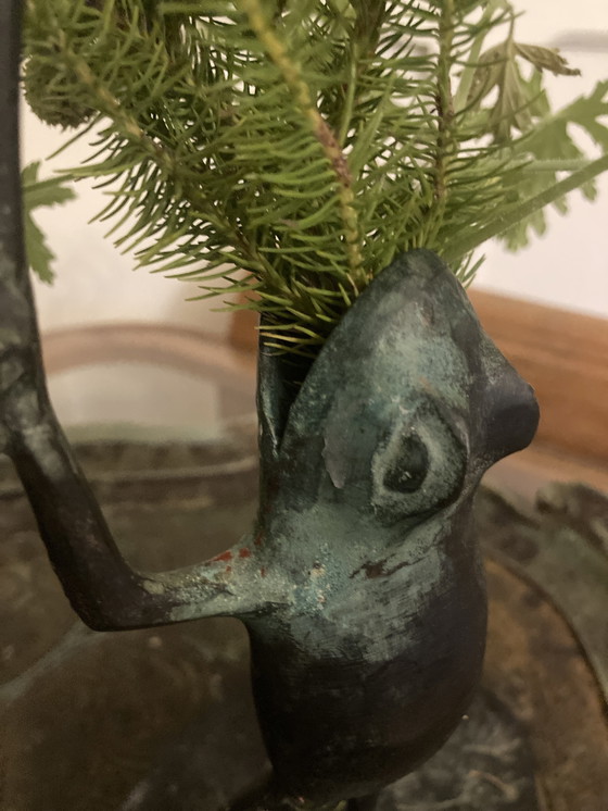 Image 1 of Vintage bronze candle holders, collectible frogs