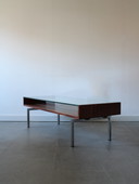 Table basse vintage en palissandre et plateau en verre de Topform