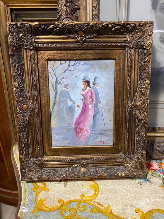 Ancient Painting of a Woman's Family from the 19th Century – Paintings & Drawings, Wood (photo 6 of 6)