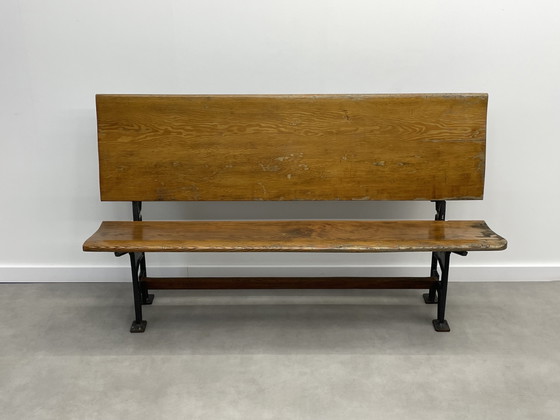 Image 1 of Vintage bench (foldable) with characteristic cast iron 147 cm