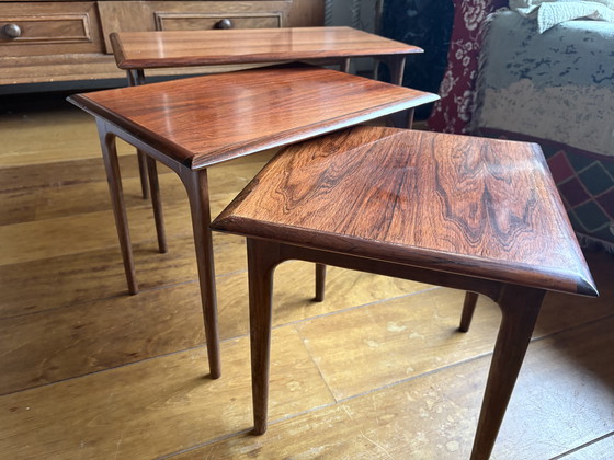 Image 1 of Juego de 3 mesas auxiliares 1960 palisandro danés