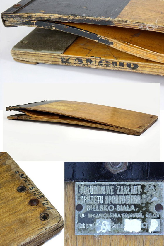 Image 1 of Cavallo da Ginnastica vintage in pelle con trampolino, anni '60, set di 2