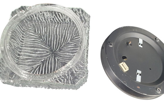 Image 1 of 2243 vintage glass ceiling lamp with structured glass