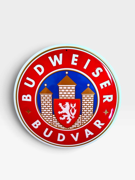 3 x Pubblicità Budweiser / Insegne pubblicitarie curve / Budvar – Oggetti decorativi, Metallo (photo 2 of 5)