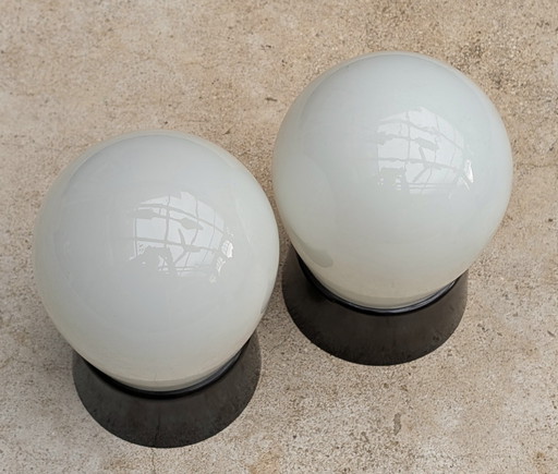 Set of Rare Milk Glass Drop Lamps + Bakelite