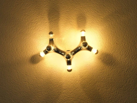 Image 1 of Lampe de plafond vintage Sputnik Gemini, style milieu du XXe siècle, par Gebrüder Cosack | Années 1970