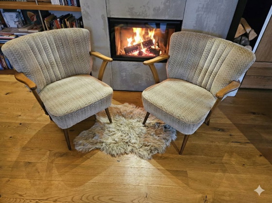 Image 1 of Duo de design intemporel : Paire de fauteuils cocktail Mid-Century Modern (années 1950/60) - Excellent état