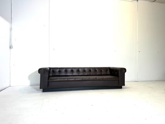 Image 1 of Edward Wormley Dunbar Leather Sofa Party 5407 Couch Armchair